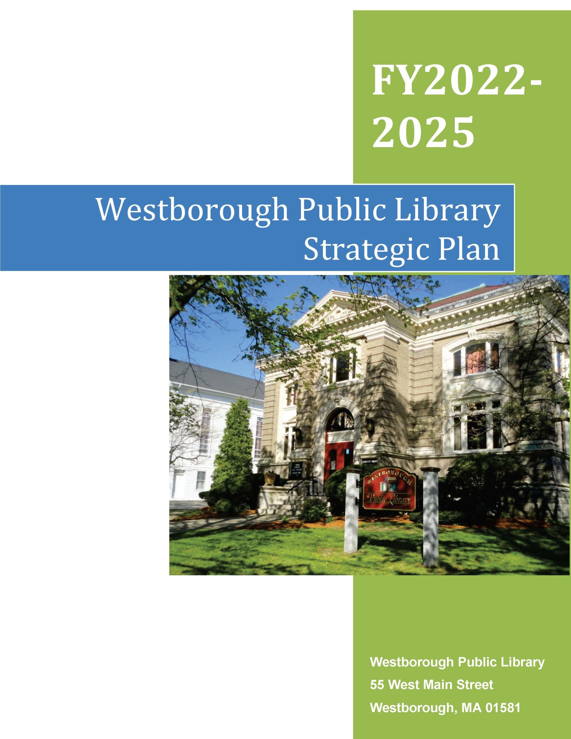 New Strategic Plan The Westborough Public Library